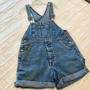 Adorable denim overalls.